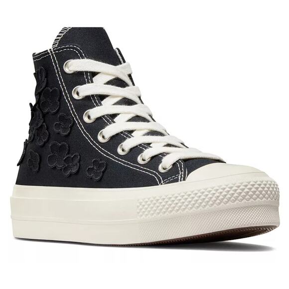 Converse Shoes - Converse CTAS Lift Platform 3D Flowers Size 8 Black #A09099C NWT